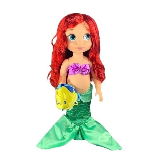 Disney Other - Disney Little Mermaid Ariel Doll Animators Collection Flounder Fish Doll Toy